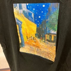 HA2502-193 ゴッホ "夜のカフェテラス"Tシャツ ブラック サイズ表記なし 毛玉汚れ有りの画像