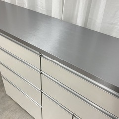 KB-80【新入荷　アウトレット】古賀家具　セレクト180 ステンレス天板　キッチンカウンター　白の画像