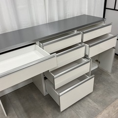 KB-80【新入荷　アウトレット】古賀家具　セレクト180 ステンレス天板　キッチンカウンター　白の画像