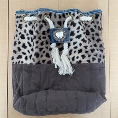 レオパード 巾着型 ショルダーバック
