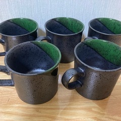 新品 5点セット マグカップ コーヒーカップ ミニカップ コップ 黒 ブラックの画像