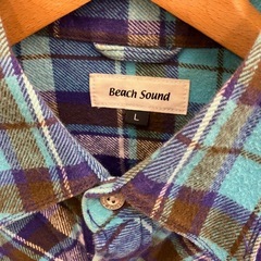 HA2502-201 配送不可 Beach Sound ウエスタンシャツ ネル素材 ブルーベース サイズ:L 中古美品の画像