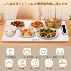 【新品未使用】料理保温プレート フードウォーマープレート 3段階温度 卓上ヒーターの画像