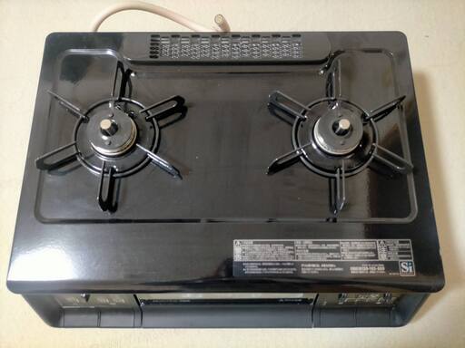 ニ口ガスコンロ パロマ エブリシェフ PA-380WA-L [ブラックプラチナ]