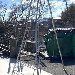 園芸　足掛け付　アルミ三脚　300㎝　3m　脚立　剪定　引き取り...