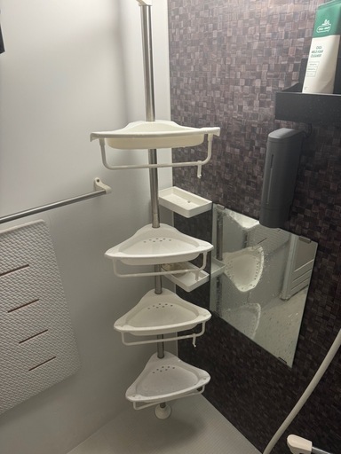 ニトリお風呂ステンレスつっぱりコーナーラック4段➕高さ40センチイス