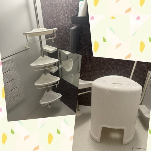 ニトリお風呂ステンレスつっぱりコーナーラック4段➕高さ40センチイス