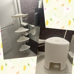 ニトリ　お風呂ステンレスつっぱりコーナーラック4段　➕　高さ40...