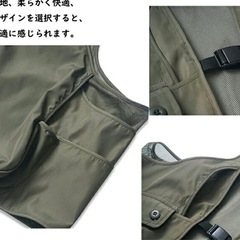 メンズベスト アウトドア ミリタリー 作業用ベスト ブラックの画像