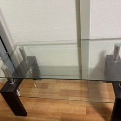 2段ガラステーブル