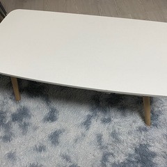 北欧ローテーブル棚付き ホワイトの画像