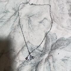 ≒j→→→m17-33/ムーンストーン調天使の翼ペンダントホワイトの画像