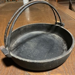 南部鉄器　鉄吊付き　すき焼き鍋　レトロ　インテリア　ヴィンテージ...