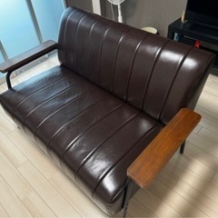 
二人用 ソファ　合成皮革の画像