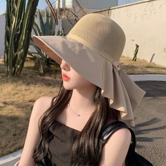 【未使用】サンバイザー 帽子 バッグリボン つば広 ハット ガーデニング 日除けの画像