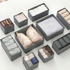 未使用新品- 折りたたみ式布製収納ボックス9個セット(3S+3M+3L)の画像