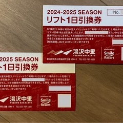 湯沢中里 リフト1日引換券 2024-2025 2枚