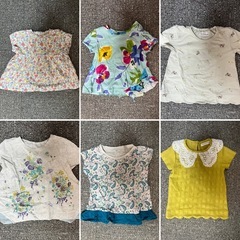 80.90サイズ花柄Tシャツ6枚セット