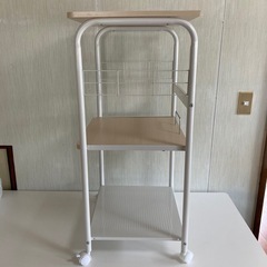 キッチン棚 3段  キャスター付きの画像