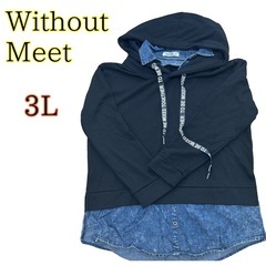 【Wihout Meet】3L パーカー オーバーサイズ カジュ...