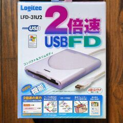 貴重 外付フロッピーディスクドライブ USB FD ユニット Logitec LFD-31U2の画像