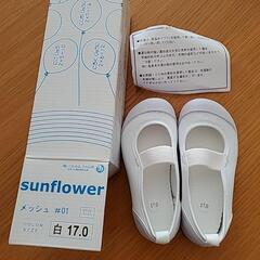 白　上履き　メッシュ　新品　17.0cm