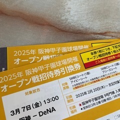 【商談中】阪神甲子園球場開催、オープン戦、招待券引換券