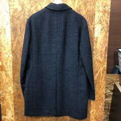 【A529】ウールコート TAKEO KIKUCHI 千鳥格子柄 ブラック サイズ4  中古 衣類 和歌山 岩出市 紀の川市 海南市の画像