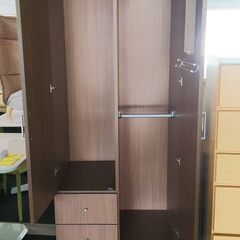 S仕　ワードローブ　ブラウン　縦長　ミラー付き　IKZ-500