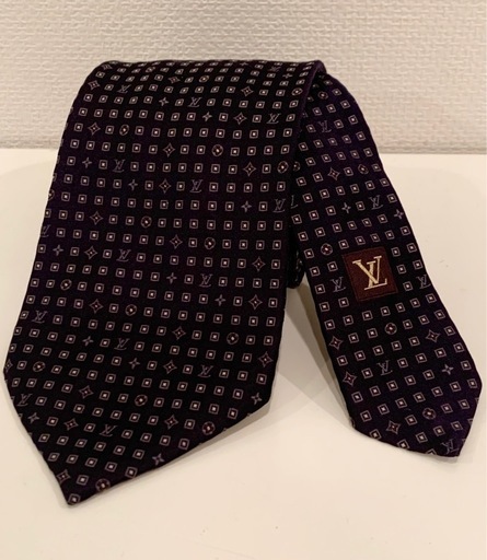 LOUIS VUITTON ネクタイ イタリア製 シルク ルイ ヴィトン ネイビー