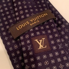 LOUIS VUITTON ネクタイ イタリア製 シルク ルイ ヴィトン ネイビーの画像
