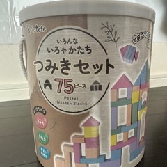 積み木セット 75ピース バースデイ くすみカラー
