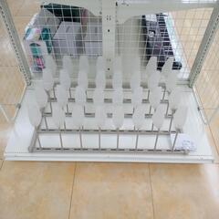 ★ジモティ割あり★  シューズラック ベージュ✕白 H33×D5...