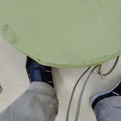 【値下げ！】座クッション グリーン ベロア調 円型 直径50cm 高さ15cm 個人 シングル 独身 作業用の画像