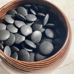 A353♻️囲碁 碁石 碁笥「那智黒 ハマグリ 蛤」の画像
