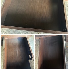【※譲渡先決定】ガラステーブル 引き出し の画像