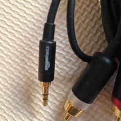 RCAアダプターオーディオケーブル アンプ用 (3.5Aux - 2 RCA) 金メッキプラグ オーディオケーブルの画像