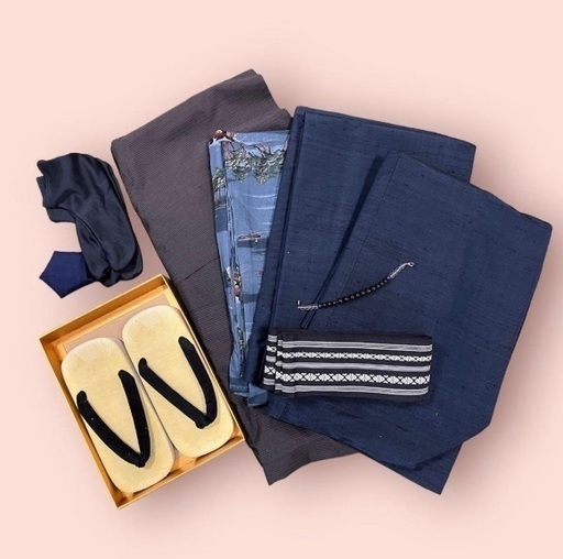 値下げ可能！　着物一式　フルセット　メンズ　羽織　長襦袢　袴　帯　足袋　草履　羽織紐