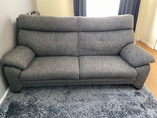 RASIK 3人掛け カウチソファ 『ESTERD エスタード』グレー×ブラック 三