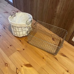 ワイヤー かご 収納 無印良品　2つセット おまけ付き