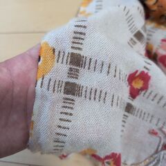 ストール　オレンジ花柄　スカーフ　ショールの画像