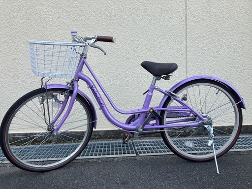 ジュニア自転車　女の子に人気パープル　22インチ　　