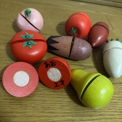 木のままごと　野菜　果物の画像