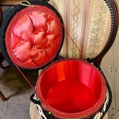 【武蔵小山店】 レトロ 裁縫箱 ソーイングボックス ビンテージ 昭和レトロ 赤 裁縫 縫い物の画像