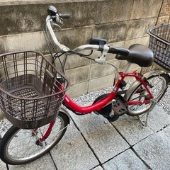 電動自転車　YAMAHA 赤　電動アシスト自転車