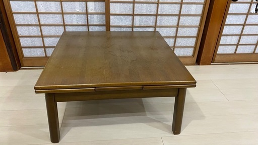 木製ローテーブル 拡張式