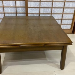 木製ローテーブル 拡張式の画像
