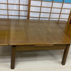 木製ローテーブル 拡張式の画像