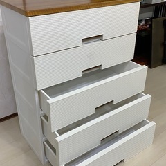 天馬衣装ケース ストッパー付き モダン 白の画像