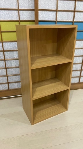3段カラーボックス 木目調
